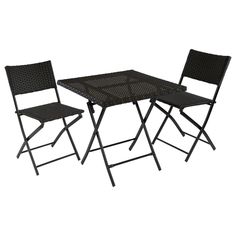 Комплект складной paris (стол и 2 стула) (ecodesign) черный 70x83x70 см.