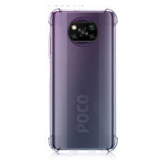 Чехол (клип-кейс) Brosco, для Xiaomi Poco X3, прозрачный [xm-px3-hard-tpu-violet-blue] Noname