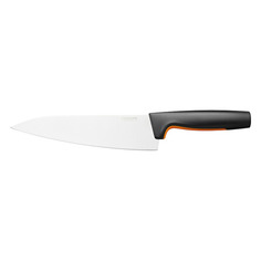 Нож кухонный Fiskars Functional Form 1057534, разделочный, 199мм, заточка прямая, стальной, черный/оранжевый