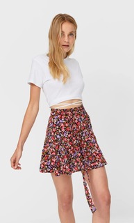 Stradivarius Юбка-Шорты Струящегося Кроя С Принтом Multicolor Xl