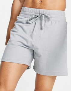 Голубые шорты для дома в рубчик ASOS DESIGN-Серый