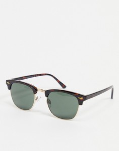 Квадратные солнцезащитные очки в черепаховой оправе Jack & Jones-Коричневый цвет