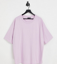 Светло-лиловая футболка в стиле oversized ASOS DESIGN Curve Ultimate-Фиолетовый цвет