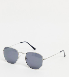 Шестиугольные солнцезащитные очки в серебристой оправе South Beach-Серебристый