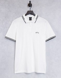 Белая футболка-поло с длинными рукавами HUGO-Белый