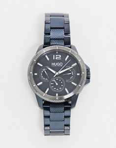 Мужские часы с темно-синим ремешком-браслетом Hugo-Темно-синий