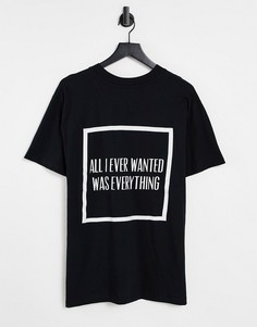 Черная футболка с принтом "All I ever wanted" на спине Night Addict-Черный