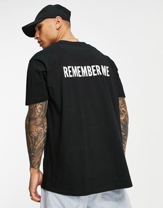 Черная футболка с надписью "Remember Me" Night Addict-Черный цвет