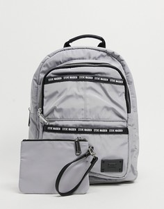 Серый рюкзак с логотипом на ленте Steve Madden
