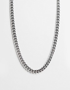 Мужское серебристое ожерелье-цепочка из нержавеющей стали BOSS-Серебристый