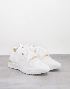 Белые однотонные кроссовки на шнуровке Miss KG Kallie-Белый
