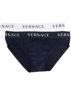 Versace комплект из двух трусов-брифов с логотипом