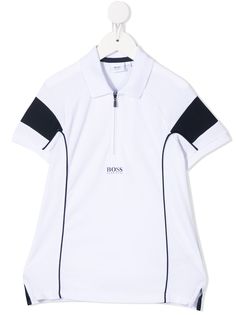 BOSS Kidswear рубашка поло на молнии с логотипом