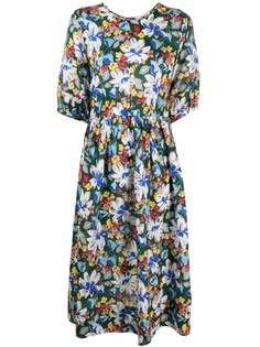 YMC расклешенное платье с цветочным принтом
