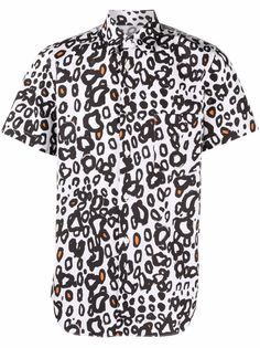 Black Comme Des Garçons рубашка с леопардовым принтом