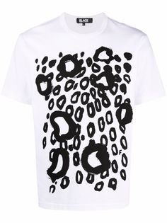 Black Comme Des Garçons футболка с леопардовым принтом