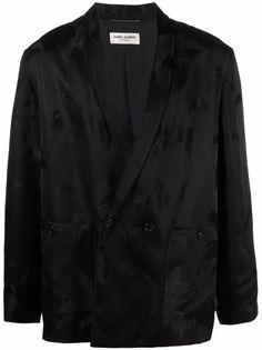 Saint Laurent двубортный жаккардовый пиджак