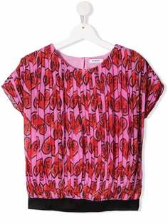 Pinko Kids плиссированная блузка с принтом