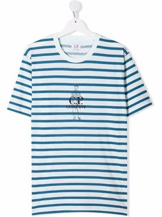 C.P. Company Kids полосатая футболка с логотипом