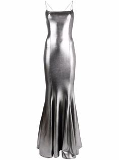 Azzaro приталенное платье с эффектом металлик