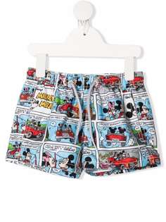 Mc2 Saint Barth Kids плавки-шорты с кулиской и принтом Mickey