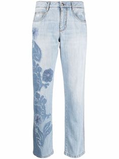 Ermanno Scervino джинсы с цветочной вышивкой