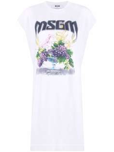 MSGM платье-футболка с графичным принтом