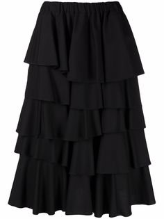 Black Comme Des Garçons ярусная юбка с оборками