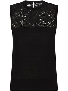 Dolce & Gabbana блузка с кружевной вставкой