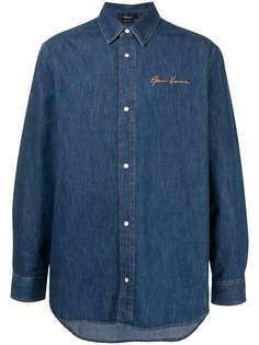 Versace джинсовая рубашка с вышитым логотипом