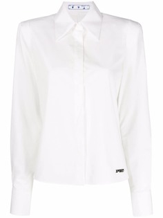 Off-White рубашка с логотипом и вырезом