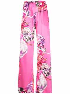 MSGM атласные брюки с принтом