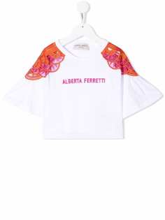 Alberta Ferretti Kids футболка с вышитым логотипом