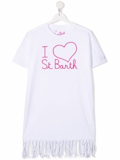 Mc2 Saint Barth Kids платье с бахромой и логотипом