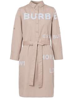 Burberry платье Kiley с логотипом и поясом