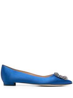 Manolo Blahnik балетки Hangisi с пряжкой