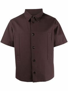 Bottega Veneta рубашка с короткими рукавами и прорезными карманами