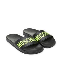 Moschino Kids шлепанцы с логотипом