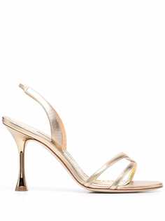 Manolo Blahnik босоножки Racita с эффектом металлик