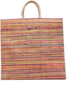 agnès b. плетеная сумка-тоут с вышитым логотипом