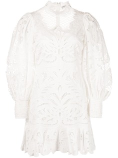 Alice+Olivia кружевное платье мини с объемными рукавами