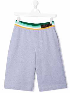 Fendi Kids шорты с отделкой в полоску