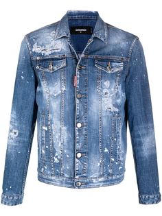 Dsquared2 джинсовая куртка с эффектом разбрызганной краски