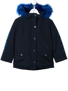 Kenzo Kids парка с искусственным мехом и логотипом
