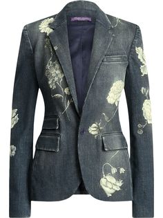 Ralph Lauren Collection джинсовый блейзер с цветочным принтом