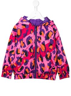 Kenzo Kids куртка с леопардовым принтом и капюшоном