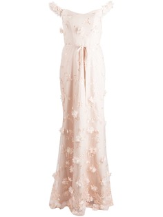 Marchesa Notte Bridesmaids вечернее платье макси с цветочной вышивкой
