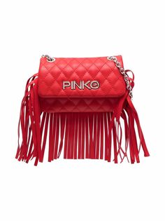 Pinko Kids стеганая сумка на плечо с бахромой