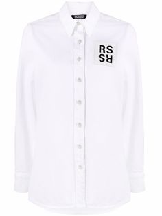 Raf Simons джинсовая рубашка с нашивкой-логотипом