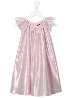Velveteen платье Isabella со сборками и эффектом металлик